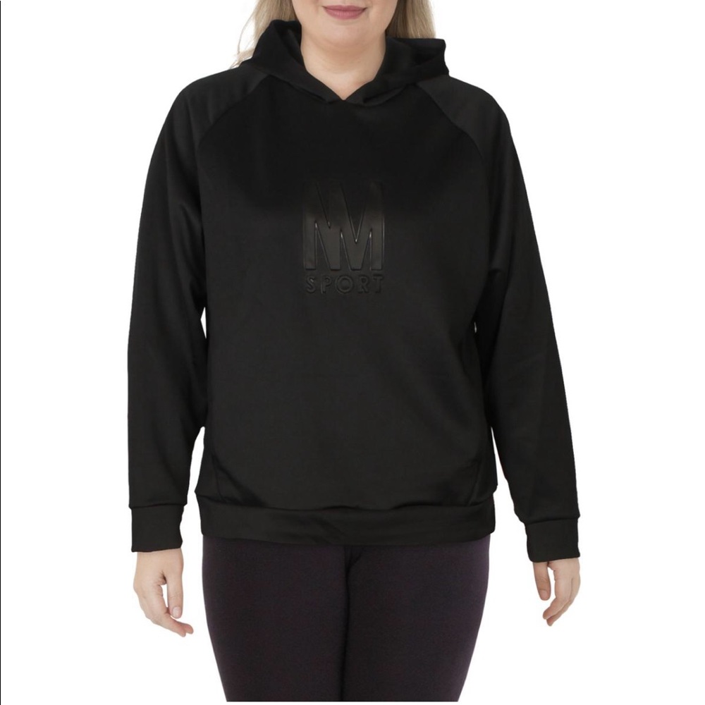 NWT Nicole Miller Sport Women’s Scuba Activewear Black Pullover Hoodie Medium